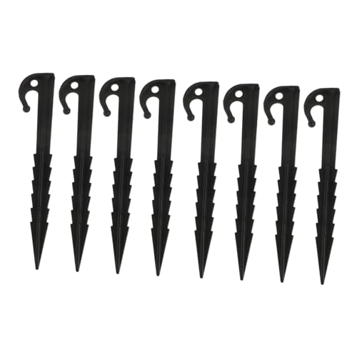 VICASKY 10 Stück Teiliges Kunststoff Zeltheringe Schwarz Leichte Stabile und Sturmsichere Zelt Heringe für Camping Outdoor Strand Vielseitige Bodenanker für Harte und Weiche Böden von VICASKY