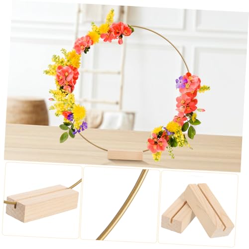 VICASKY 10 Stück Teiliges Metallringe mit Holzsockeln Stabile Bastelringe für DIY Kränze Vielseitige Tisch und Wanddeko Minimalistisches Design Langlebig und Einfach zu Dekorieren von VICASKY