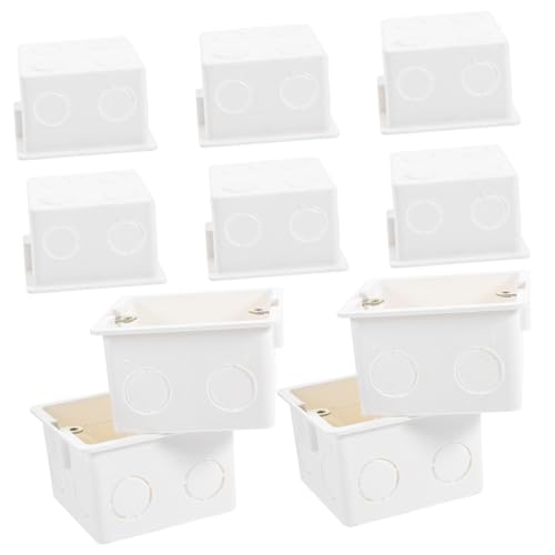VICASKY 10 Stück Teiliges PVC Unterputz Abzweigdosen Stabile Verdeckte Montageboxen für Wandinstallation Langlebige Verteilerdosen für Elektroinstallation zu Hause und VICASKY 10 Stück Teiliges PVC Unterputz Abzweigdosen Stabile Verdeckte Montageboxen für Wandinstallation Langlebige Verteilerdosen für Elektroinstallation zu Hause und von VICASKY