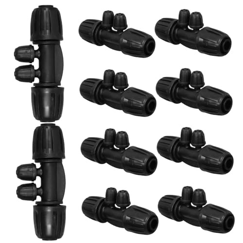 VICASKY 10 Stück Teiliges Wege Tropfbewässerung Verbinder Schnellverbinder mit Widerhaken für Bewässerungsschläuche DIY Garten Bewässerungssystem Einfache Installation ohne Werkzeug von VICASKY
