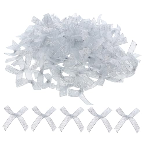 VICASKY 100 Stück Mini Satinband Schleifen Vorggebunden Langlebiges Polyester Vielseitig für DIY Basteln Geschenkverpackungen Hochzeiten Partydekorationen Kleine Schleifen in von VICASKY