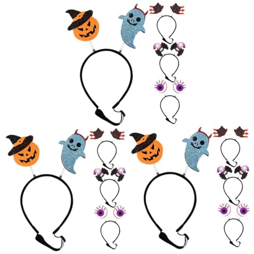 VICASKY 12 Stck. Teiliges Halloween Haustier Haarreif aus Filz Leichtes Strapazierfähiges Hundekostüm Zubehör mit Spinnennetz Hexenhut Augapfel und Kürbis Design Einfach Anzuziehen VICASKY 12 Stck. Teiliges Halloween Haustier Haarreif aus Filz Leichtes Strapazierfähiges Hundekostüm Zubehör mit Spinnennetz Hexenhut Augapfel und Kürbis Design Einfach Anzuziehen von VICASKY
