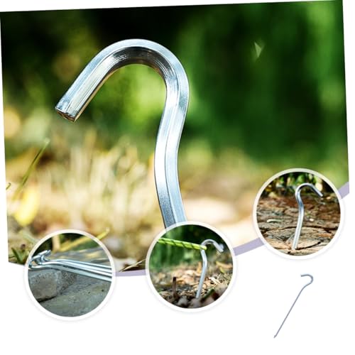 VICASKY 12 Stück Teiliges Camping Zelt Hering Aluminium Fragezeichenförmige Bodenanker Hohe Stabilität Wetterfest für Outdoor Picknick Zeltsicherung Robust und Wiederverwendbar von VICASKY