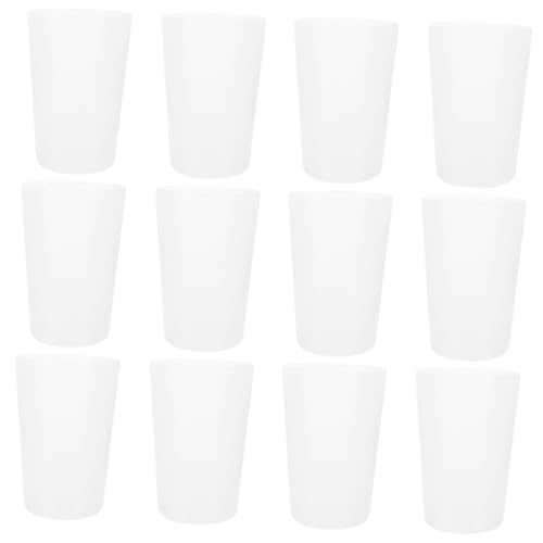 VICASKY 12 Stück Teiliges Wiederverwendbare Transparente Zahnbürstenbecher für Badezimmer Großvolumig Griffig Minimalistisches Design Sicherer Mundwasser und Trinkbecher für Täglichen von VICASKY