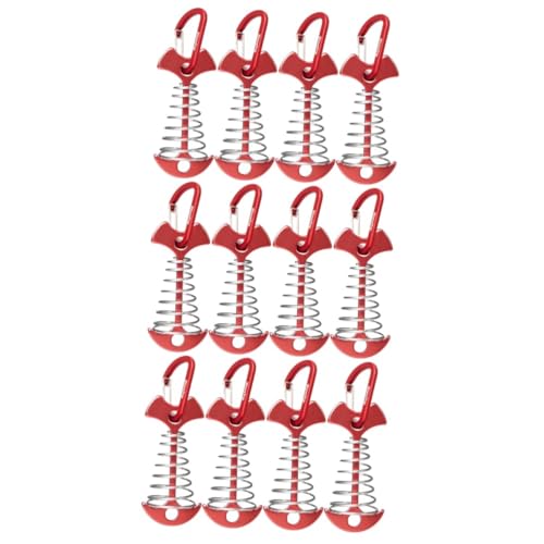 VICASKY 12 Stück Zelt Heringe Teilig Bodenanker mit Federfunktion Rostfrei Robust und Vielseitig für Outdoor Camping Holzplanken und Stegen Tragbar Rot VICASKY 12 Stück Zelt Heringe Teilig Bodenanker mit Federfunktion Rostfrei Robust und Vielseitig für Outdoor Camping Holzplanken und Stegen Tragbar Rot von VICASKY