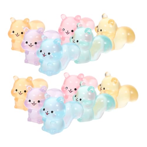 VICASKY 12stücke Mini-eichhörnchen-statuen Aus Kunstharz Winzige Tierfiguren Leuchtend Im Dunkeln Dekoration Für Schreibtische Bücherregale Und Feengärten Detailliert Und Pflegeleicht von VICASKY