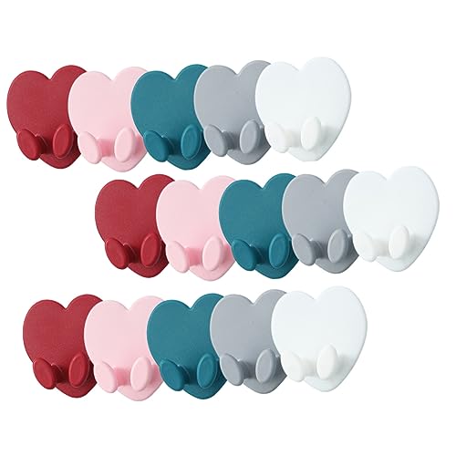 VICASKY 15 Stück Teiliges Selbstklebende Wandhaken Herzform Praktische Aufbewahrung für Stecker Kabel und für Küche Büro und Bad Rot und Rosa VICASKY 15 Stück Teiliges Selbstklebende Wandhaken Herzform Praktische Aufbewahrung für Stecker Kabel und für Küche Büro und Bad Rot und Rosa von VICASKY