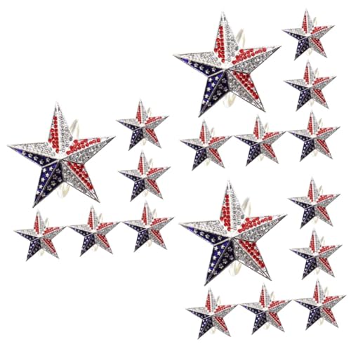 VICASKY 18 Stck. Amerikanische Fünf Stern Tischserviettenringe aus Robustem Material für Unabhängigkeitstag Partydeko Vielseitig Einsetzbar für Familienessen und Festliche Anlässe VICASKY 18 Stck. Amerikanische Fünf Stern Tischserviettenringe aus Robustem Material für Unabhängigkeitstag Partydeko Vielseitig Einsetzbar für Familienessen und Festliche Anlässe von VICASKY
