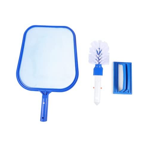 VICASKY 1Satz Pool Reinigungsset Teiliges Mit Poolschaufelnetz Schwammbürste Und Handheld Bürste Blau Effektive Reinigung Für Teich Und Aquarium von VICASKY