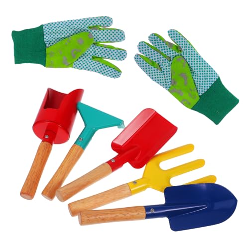 VICASKY 1Satz Teiliges Gartenwerkzeug Metall Gartenkelle Gartenschaufel Gartenrechen Handspaten Und Kinderhandschuhe Für Kleine Und Gartenarbeit Im Frühling von VICASKY