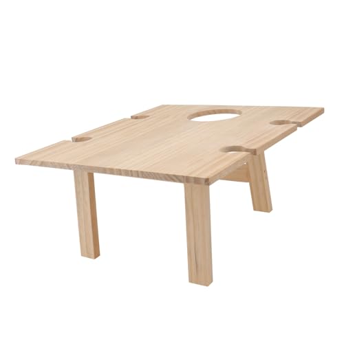 VICASKY 1Stück Faltbarer Holztisch Für Außenbereich Tragbarer Picknicktisch Für Grill Strand Camping Und Garten Und Perfektes Zubehör Für Weinliebhaber von VICASKY