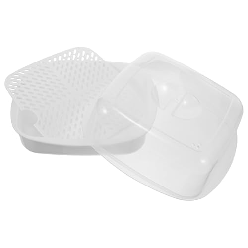 VICASKY 1Stück Mikrowellen Steamer Behälter Dampfgarer mit Deckel zum Dämpfen von Reis und Desserts Hitzebeständig und Leicht zu Reinigen von VICASKY