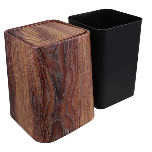 VICASKY 1Stück Vintage Stil Abfallbehälter mit Swing Deckel Retro Holzoptik Mülleimer für Badezimmer Schlafzimmer Küche und Büro Robuster Langlebiger Müllcontainer für Hotels und Haushalte VICASKY 1Stück Vintage Stil Abfallbehälter mit Swing Deckel Retro Holzoptik Mülleimer für Badezimmer Schlafzimmer Küche und Büro Robuster Langlebiger Müllcontainer für Hotels und Haushalte von VICASKY
