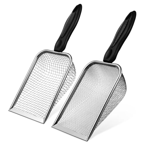 VICASKY 2 Edelstahl Katzenstreuschaufel Teilig mit Ergonomischem Griff Langlebige Metall Schaufel mit Netzgrößen für Einfache Effiziente Reinigung der Katzentoilette VICASKY 2 Edelstahl Katzenstreuschaufel Teilig mit Ergonomischem Griff Langlebige Metall Schaufel mit Netzgrößen für Einfache Effiziente Reinigung der Katzentoilette von VICASKY