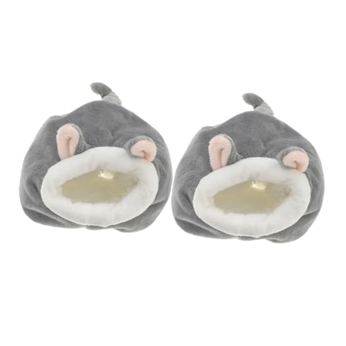 VICASKY 2 STÜCK Kleintierbett mit Plüschfutter Warmes Igelhaus für Hamster Mäuse Waschbares Tragbares Winternest für Kleine Haustiere Gemütliches Versteck für Nager und Zwerghamster von VICASKY