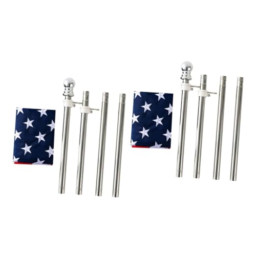 VICASKY 2 Sätze American Flag Pole Fahnenmast für Boot mit Kupferringen Wetterfest Einfache für Außenbereich Garten und Bootsdekoration von VICASKY