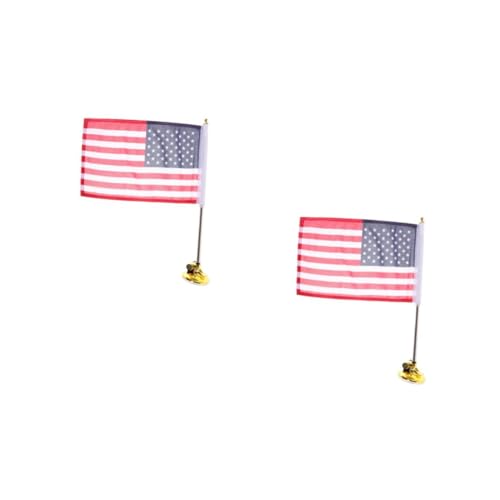 VICASKY 2 Sätze Stabiler Edelstahl Fahnenmast Halter mit Saugnapf Teleskopischer Auto Flaggenhalter für Flagge Wetterfester Flaggenständer für Fahrzeug Einfach zu Montieren für Auto und von VICASKY