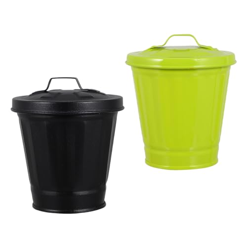 VICASKY 2 Stück Desktop Mülleimer aus Kleiner Abfallbehälter mit Deckel für Schlafzimmer Büro Küche und Wohnzimmer Praktischer Müllcontainer für Abfall VICASKY 2 Stück Desktop Mülleimer aus Kleiner Abfallbehälter mit Deckel für Schlafzimmer Büro Küche und Wohnzimmer Praktischer Müllcontainer für Abfall von VICASKY