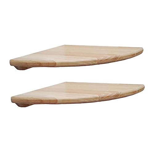 VICASKY 2 Stück Eckregal aus Holz Wandmontierte Floating Shelf für Wohnzimmer Schlafzimmer und Badezimmer und Design für Optimale Raumnutzung von VICASKY