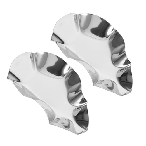 VICASKY 2 Stück Edelstahl Austernplatte Teiliges Multifunktionale Austernschale als Löffelablage Leicht zu Reinigen Modernes Design für Buffets und Gemeinsames von VICASKY