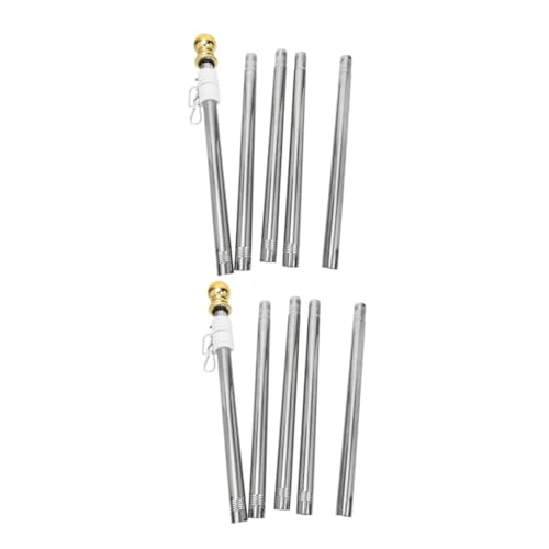 VICASKY 2 Stück Edelstahl Fahnenmast Drehbarer Verschleißfester Outdoor Fahnenhalter Windfester Stabiler Flaggenstab für Garten Terrasse Boot und LKW von VICASKY
