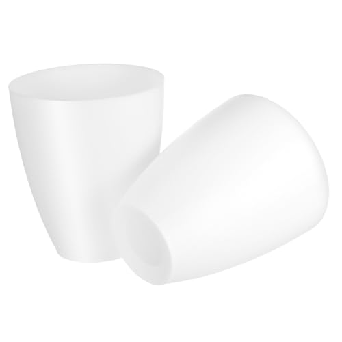 VICASKY 2 Stück Einfache Weiße Kunststoff Lampenschirme Mittelloch Vielseitig Kompatibel Lichtstreuend Modernes Design für Steh und Tischlampen im Schlafzimmer und Wohnzimmer von VICASKY