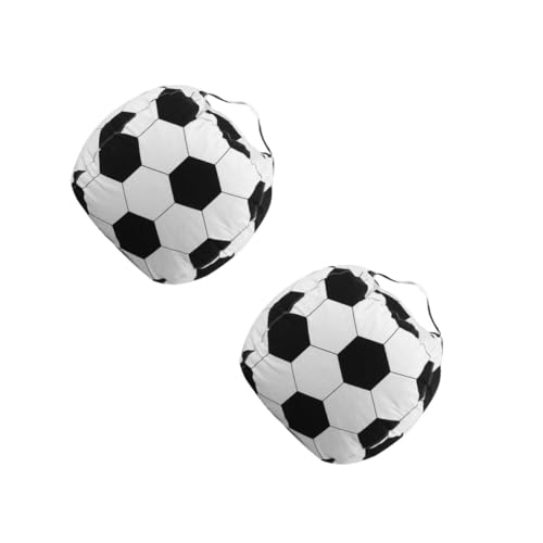 VICASKY 2 Stück Fußball Sitzsack Aufbewahrung Stofftier Aufbewahrungsbeutel mit Reißverschluss Atmungsaktives Polyester Organizer Beanbag Bezug für Kinderzimmer Jungen Mädchen von VICASKY