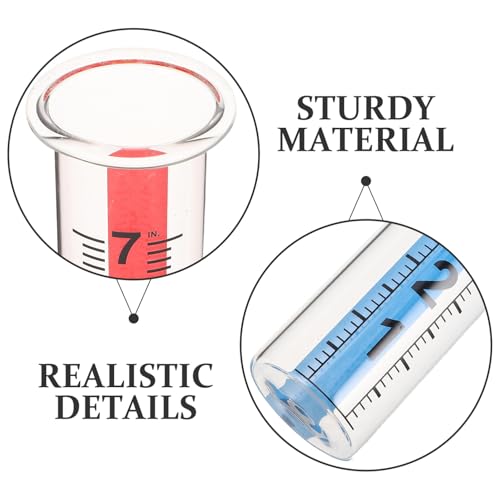 VICASKY 2 Stück Glas Regenmesser Ersatzrohre Hochborosilikat Regenmesser Außenbereich Garten Präzise Niederschlagsmessung Wetterfest Langlebig Einfache Installation von VICASKY