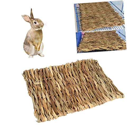 VICASKY 2 Stück Handgewebte Seagrass Pet Mat Grasmatte Essbar Sicher Kauspielzeug Kleintierbett für Hamster Kaninchen Meerschweinchen Chinchilla und Nager VICASKY 2 Stück Handgewebte Seagrass Pet Mat Grasmatte Essbar Sicher Kauspielzeug Kleintierbett für Hamster Kaninchen Meerschweinchen Chinchilla und Nager von VICASKY