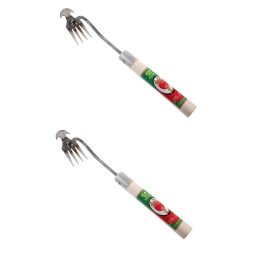 VICASKY 2 Stück Handlicher Unkrautentferner mit Ergonomischem Griff Stabiles Stahlpuller Werkzeug zum Mühelosen Entfernen von Wildkraut Kleines Manuelles Gartenwerkzeug für Beete und von VICASKY