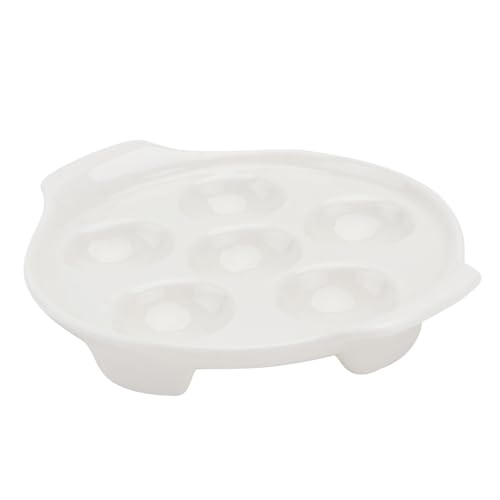 VICASKY 2 Stück Haushalts Backform Schneckenpfanne Weiß mit Lochdesign Rost Backblech für Escargot Servieren und Grillen Kompakte für Küche und Restaurant von VICASKY
