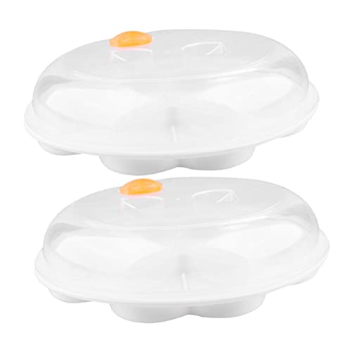VICASKY 2 Stück Herzform Eier Tray für Mikrowelle Hitzebeständiges Küchenzubehör zum Kochen von Eiern für Einfache Zubereitung der Mikrowelle Weiß von VICASKY