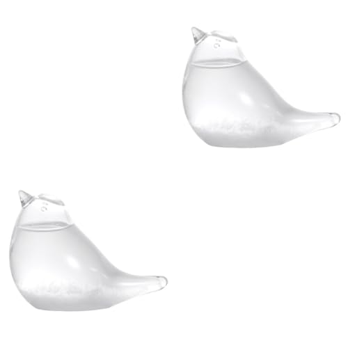 VICASKY 2 Stück Hochborosilikatglas Sturmglas Wetterflasche Vogel Design Wettervorhersage Flüssigkeitsindikator Tischdekoration Transparent für Büro und Zuhause Geschenkidee von VICASKY