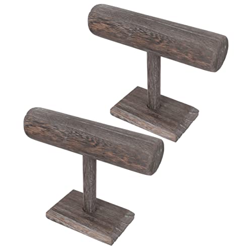 VICASKY 2 Stück Holz Haarband Ständer Vintage Haarschmuck Aufbewahrungsständer für Schreibtisch zur Präsentation von Haargummis und Armbändern im Boutique Stil von VICASKY