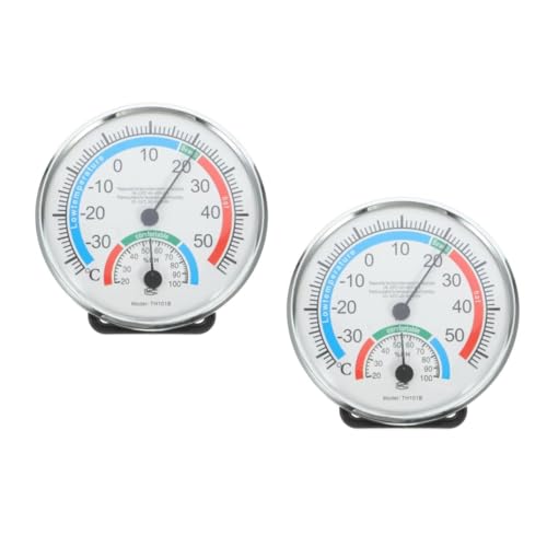 VICASKY 2 Stück Hygrometer und Thermometer für Innen und Außen Hängendes Temperatur und Feuchtigkeitsmessgerät mit Klarem Display Faltbarem Ständer Geeignet für Wohnzimmer Garten und Büro von VICASKY