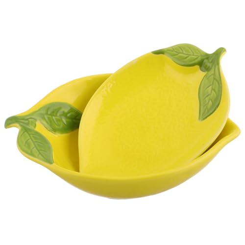 VICASKY 2 Stück Keramik Zitronen Teller Obstteller und Salatschalen für Desserts Kreative Serviergeschirr für Zuhause für Früchte und Snacks VICASKY 2 Stück Keramik Zitronen Teller Obstteller und Salatschalen für Desserts Kreative Serviergeschirr für Zuhause für Früchte und Snacks von VICASKY