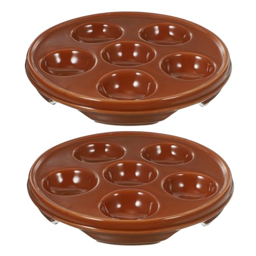 VICASKY 2 Stück Keramische Backform für Escargot Hochwertige Schneckenplatte Fächer Design Einfach zu Reinigen für Meeresfrüchte und Hausgebrauch von VICASKY