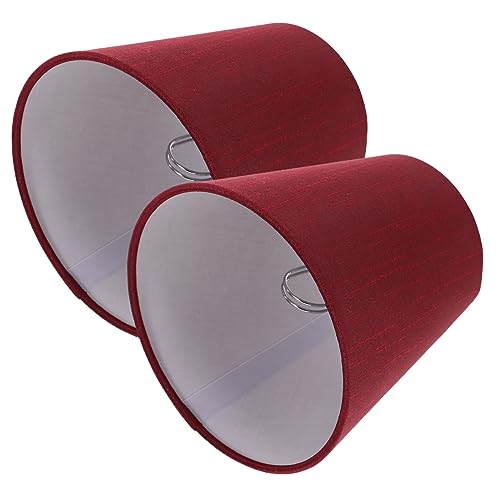 VICASKY 2 Stück Klein Lampenschirm aus Stoff Clip Retro Stil Runder Lampenschirm für Tischlampe Wandleuchte und Stehlampe Dekorative Beleuchtung für Zuhause von VICASKY