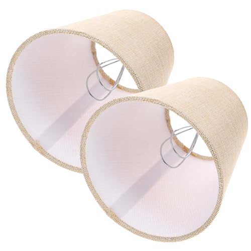 VICASKY 2 Stück Kleiner Stofflampenschirm Retro Clip Lampenschirm für Pendelleuchte Stehlampe Tischlampe Helle Farben Langlebiges Material für Wohnzimmer und Schlafzimmer von VICASKY