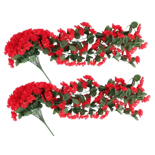 VICASKY 2 Stück Künstliche Hängende Blumen Girlande Lebensechte Rote Seidenblumen Leicht Vielseitig für Wand und Hochzeitsdeko Einfache Montage Langlebige Farbbrillanz und Bürodekoration VICASKY 2 Stück Künstliche Hängende Blumen Girlande Lebensechte Rote Seidenblumen Leicht Vielseitig für Wand und Hochzeitsdeko Einfache Montage Langlebige Farbbrillanz und Bürodekoration von VICASKY