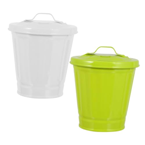 VICASKY 2 Stück Mini Tisch Mülleimer Deckel Teiliges Kompakter Abfalleimer für Büro Wohnzimmer und Küche Geruchsbindender Desktop Kleiner Abfallbehälter Dekorativ und Platzsparend von VICASKY