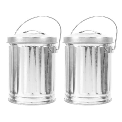 VICASKY 2 Stück Mini mülleimer mit Deckel Kompakter Desktop abfalleimer aus Stilvoller und Praktischer Schreibtisch office Trash Can für Schlafzimmer Küche Arbeitsplatte und Schminktisch von VICASKY