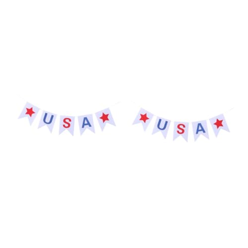 VICASKY 2 Stück Patriotisches Filz Banner Fourth Of July Girlande mit Sternen und Design Langlebige Wiederverwendbare Dekoration für Unabhängigkeitstag Party und Feierlichkeiten von VICASKY