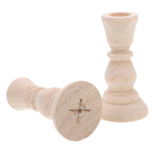 VICASKY 2 Stück Rustikale Holz Kerzenhalter Vielseitige Teelichthalter aus Langlebigem Holz Natürliche Dekoration für Hochzeit und Vintage Stil für Gemütliche Atmosphäre von VICASKY