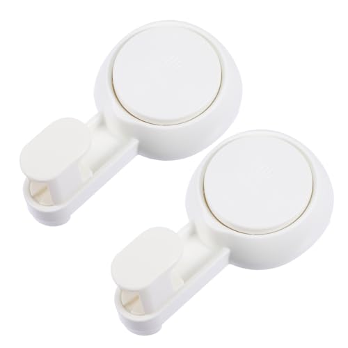 VICASKY 2 Stück Saugknopf Haken Wiederverwendbar Saugnapf Wandhaken Stark Haftend Ohne Bohren Für Bad Küche Wohnzimmer Multifunktional Praktisch von VICASKY