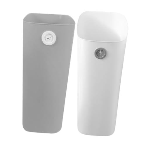 VICASKY 2 Stück Schmaler Abfallbehälter ohne Deckel Rechteckiger Müllkorb für Küche Bad Büro Wohnzimmer Platzsparend für Enge Räume Leicht zu Reinigen Modernes Nordisches Design und Weiß von VICASKY