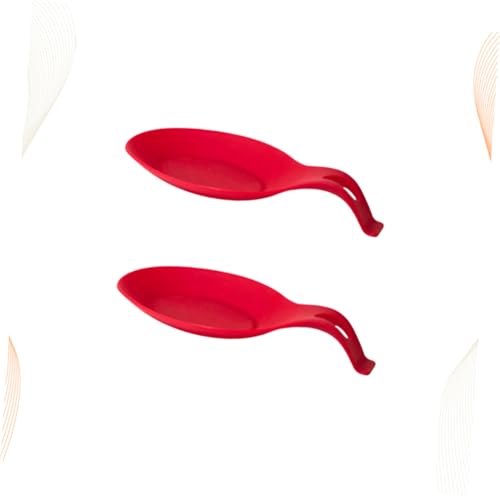 VICASKY 2stücke Silikon Löffelablage Küchen Utensilien Halter Hitzebeständige Löffel Matte Mit Hakenloch Für Zuhause Und Restaurant Rot VICASKY 2stücke Silikon Löffelablage Küchen Utensilien Halter Hitzebeständige Löffel Matte Mit Hakenloch Für Zuhause Und Restaurant Rot von VICASKY