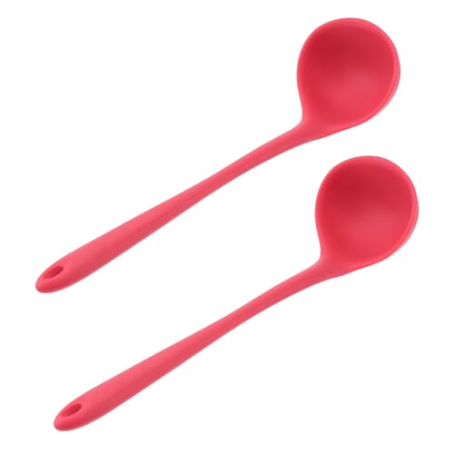 VICASKY 2 Stück Silikon Schöpflöffel Rot Antihaftbeschichtet Hitzebeständig Einteiliges Design mit Langem Griff Suppenlöffel und Hot Pot Löffel für Küche und Bpa Frei Einfach zu Lagern VICASKY 2 Stück Silikon Schöpflöffel Rot Antihaftbeschichtet Hitzebeständig Einteiliges Design mit Langem Griff Suppenlöffel und Hot Pot Löffel für Küche und Bpa Frei Einfach zu Lagern von VICASKY