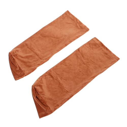 VICASKY 2 Stück Sofa Armlehnenbezüge Elastisch Camel Farbiger Armlehnen Schoner aus Velours rutschfest Hautfreundlich Für Zuhause und Büro Schützt vor Schmutz und Abnutzung von VICASKY