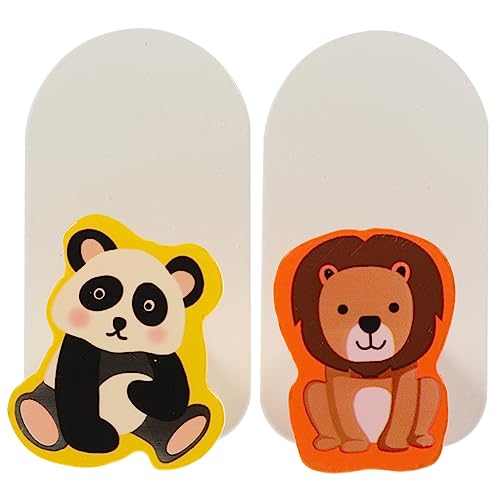 VICASKY 2 Stück Süße Tier Wandhaken Panda Selbstklebende Starke Garderobenhaken ohne Bohren Platzsparende Tür und Bad Organizer aus Robustem für Kinderzimmer und Badezimmer von VICASKY